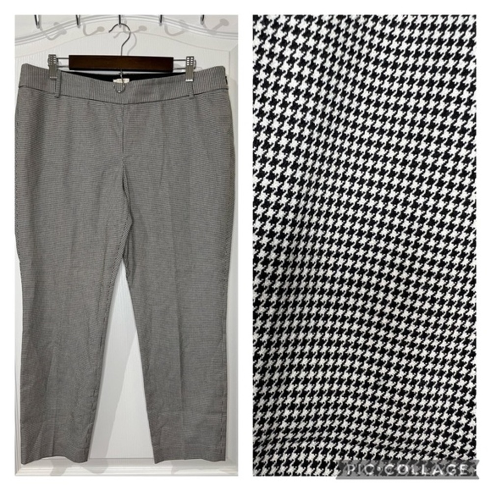 J.Crew Stretch Houndstooth Trousers Pants Size 14